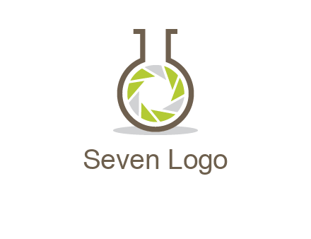 lens inside chemical flask icon