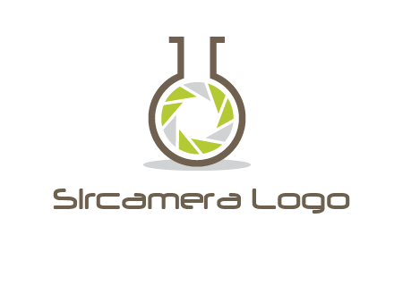 lens inside chemical flask icon