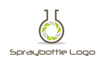 lens inside chemical flask icon