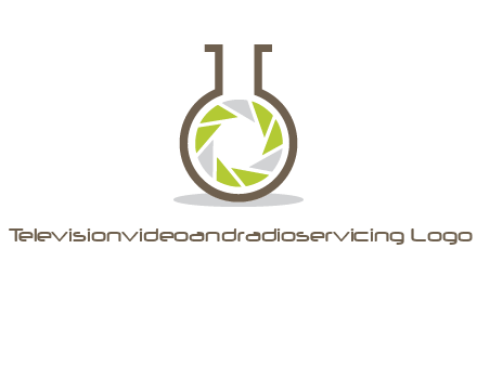 lens inside chemical flask icon