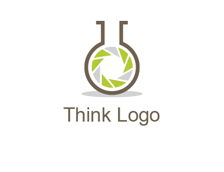 lens inside chemical flask icon