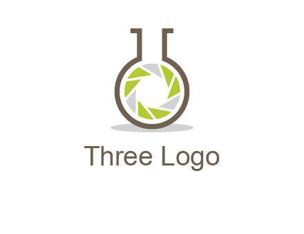 lens inside chemical flask icon