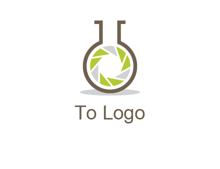 lens inside chemical flask icon