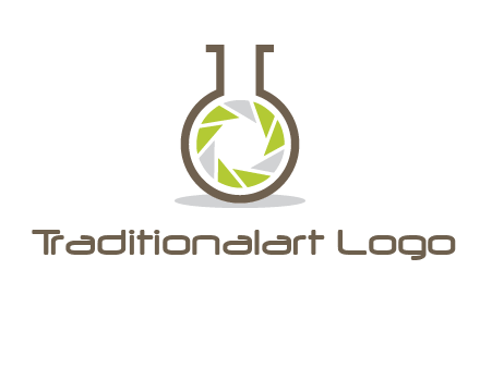 lens inside chemical flask icon