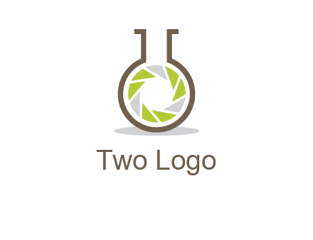 lens inside chemical flask icon