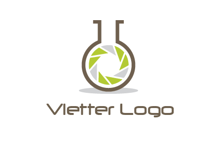 lens inside chemical flask icon