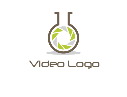 lens inside chemical flask icon