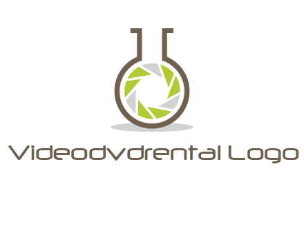 lens inside chemical flask icon
