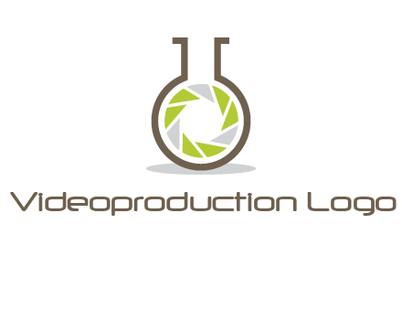 lens inside chemical flask icon