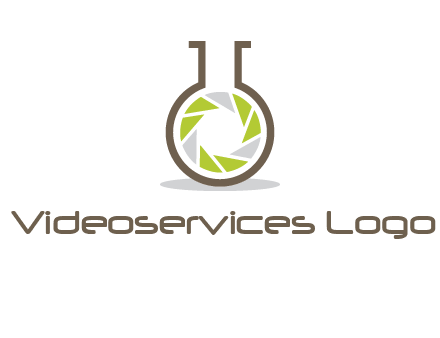 lens inside chemical flask icon