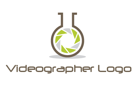 lens inside chemical flask icon