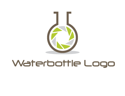 lens inside chemical flask icon