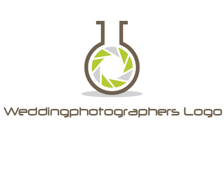 lens inside chemical flask icon