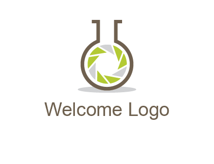 lens inside chemical flask icon