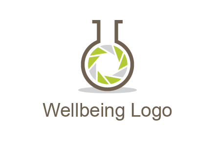 lens inside chemical flask icon