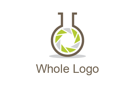 lens inside chemical flask icon