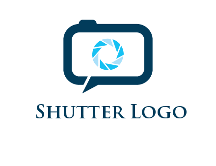 shutter in camera speech bubble