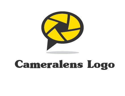 lens on speech bubble logo
