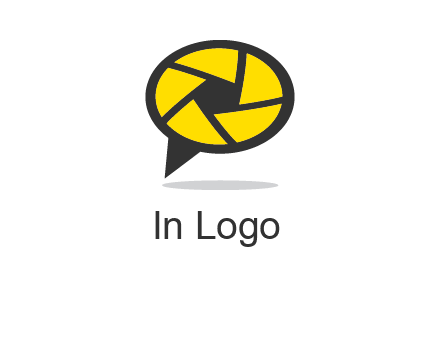 lens on speech bubble logo