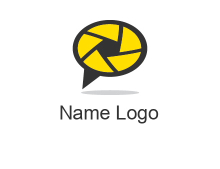 lens on speech bubble logo