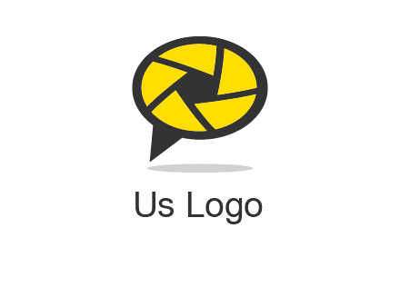 lens on speech bubble logo