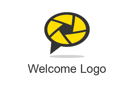 lens on speech bubble logo