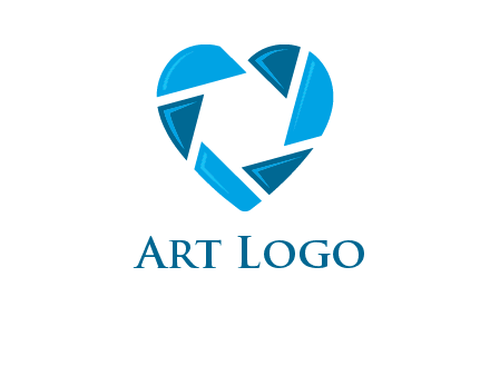 lens in a heart shape logo