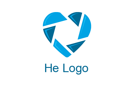 lens in a heart shape logo