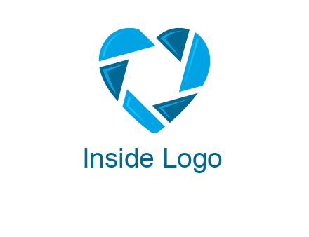 lens in a heart shape logo