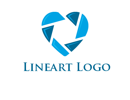 lens in a heart shape logo