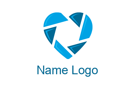 lens in a heart shape logo
