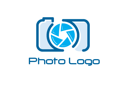 abstract image of a camera with lens logo icon