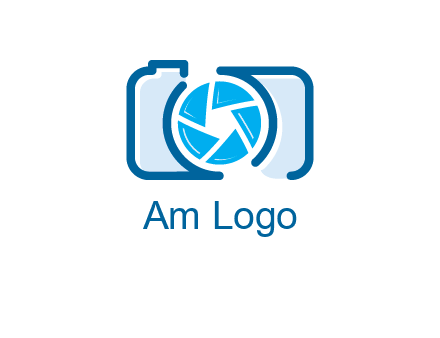 abstract image of a camera with lens logo icon