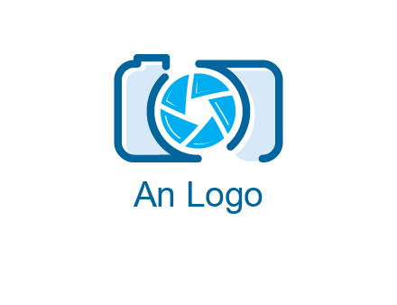 abstract image of a camera with lens logo icon