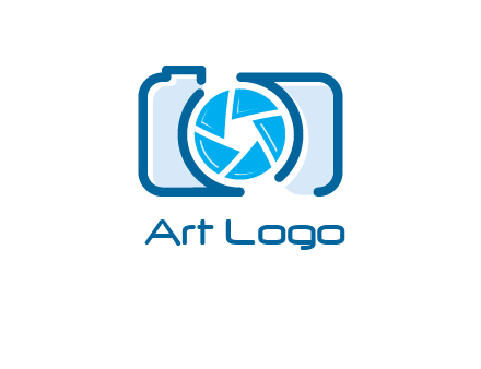 abstract image of a camera with lens logo icon
