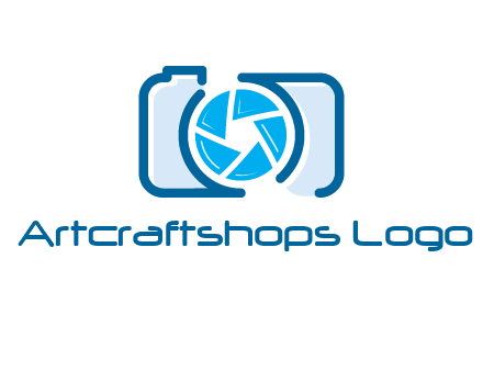 abstract image of a camera with lens logo icon