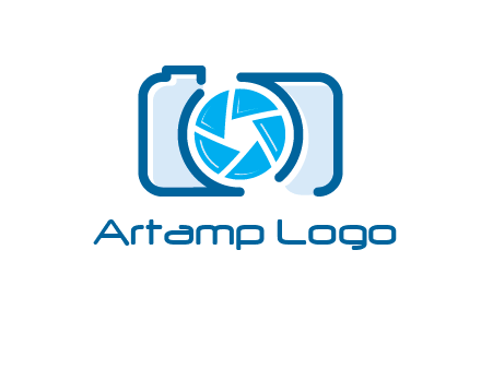 abstract image of a camera with lens logo icon