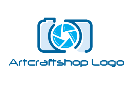 abstract image of a camera with lens logo icon