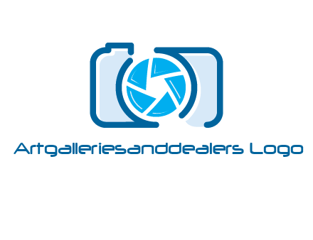 abstract image of a camera with lens logo icon