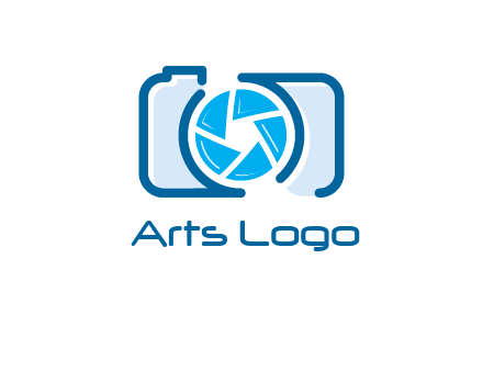 abstract image of a camera with lens logo icon