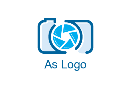 abstract image of a camera with lens logo icon