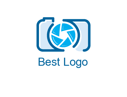 abstract image of a camera with lens logo icon