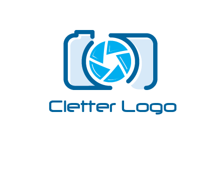 abstract image of a camera with lens logo icon