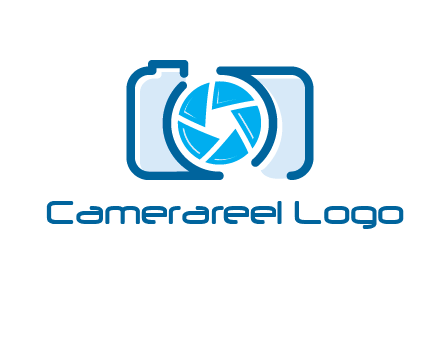 abstract image of a camera with lens logo icon