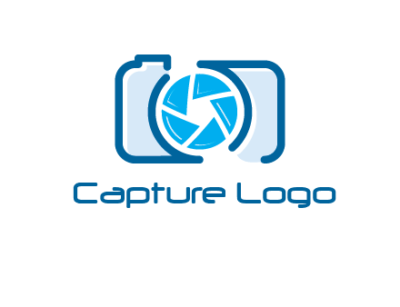 abstract image of a camera with lens logo icon