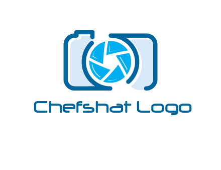 abstract image of a camera with lens logo icon