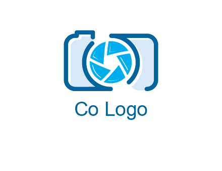 abstract image of a camera with lens logo icon