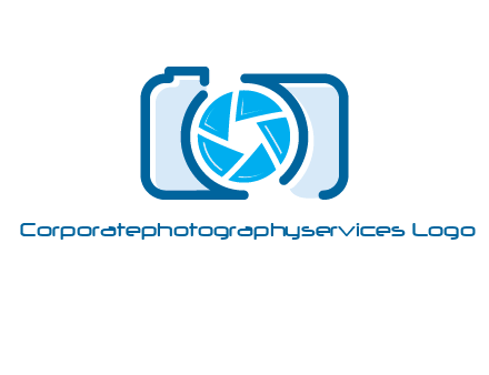 abstract image of a camera with lens logo icon