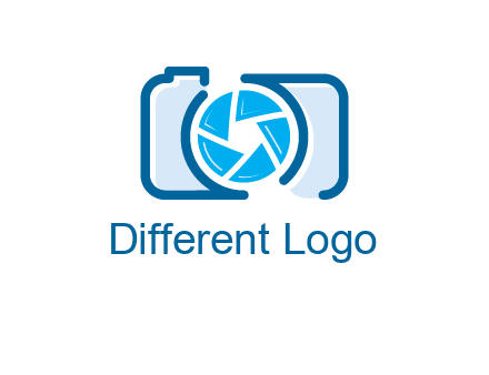 abstract image of a camera with lens logo icon