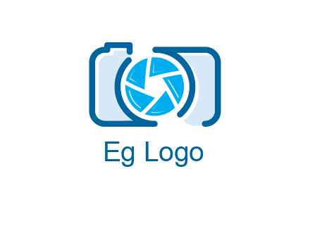 abstract image of a camera with lens logo icon